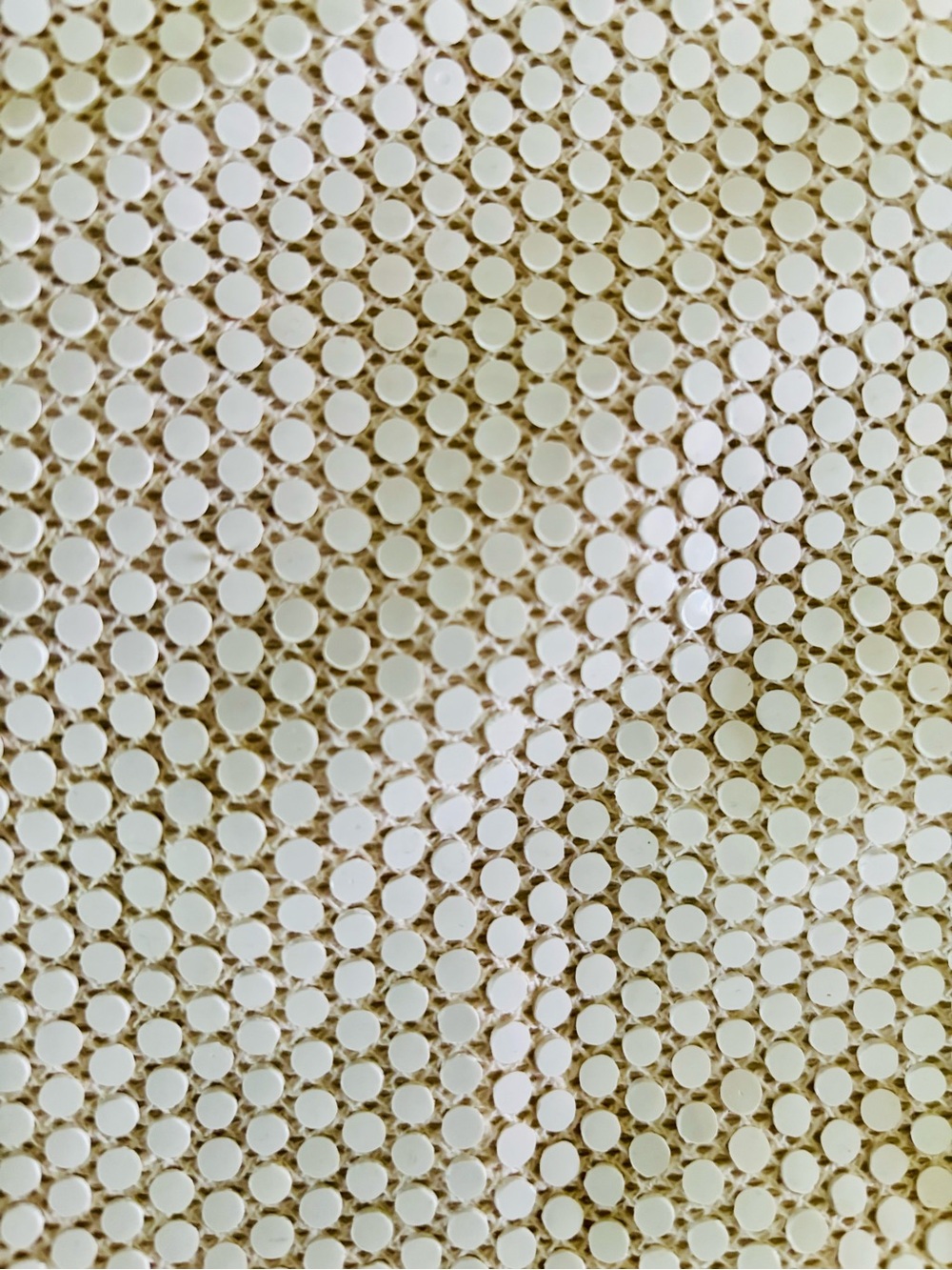 Vintage 1920s Ceramic Flat Bead White Mesh Crossbody Bag with Snap Closure - Picture 11 of 12